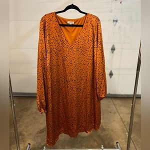 Andree by Unit Orange Dotted Dress Size 2X
